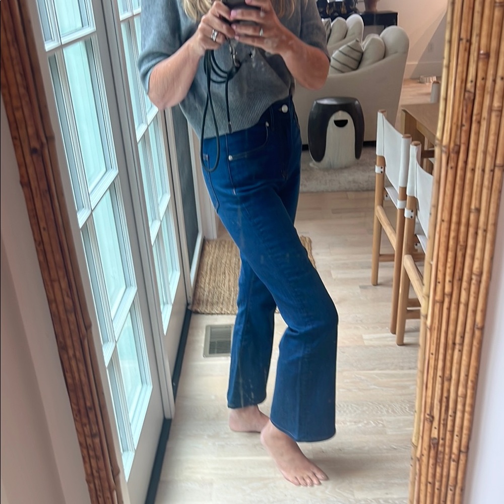 Veronica Beard Beverly Blue boot Leg loafer Jeans - Picture 3 of 7
